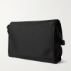 Large Webbing-Trimmed Logo-Print Nylon-Canvas Messenger Bag - BK