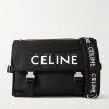 Large Webbing-Trimmed Logo-Print Nylon-Canvas Messenger Bag