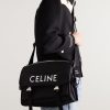 Large Webbing-Trimmed Logo-Print Nylon-Canvas Messenger Bag - OU