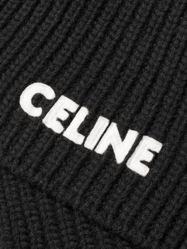 Logo-Appliquéd Ribbed Wool Scarf - CU Logo-Appliquéd Ribbed Wool Scarf - CU