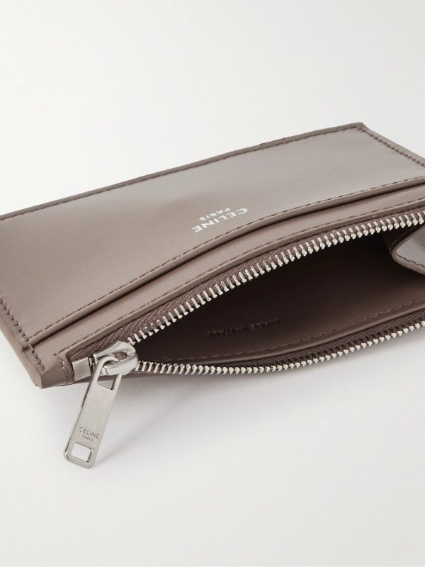 Logo-Print Leather Cardholder - E1 Logo-Print Leather Cardholder - E1