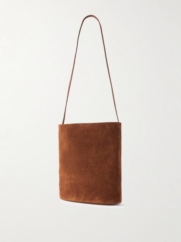 Logo-Embossed Suede Tote Bag - BK Logo-Embossed Suede Tote Bag - BK