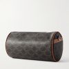 Triomphe Leather-Trimmed Monogrammed Coated-Canvas Messenger Bag - BK Triomphe Leather-Trimmed Monogrammed Coated-Canvas Messenger Bag - BK