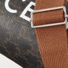 Triomphe Leather-Trimmed Monogrammed Coated-Canvas Messenger Bag - CU Triomphe Leather-Trimmed Monogrammed Coated-Canvas Messenger Bag - CU