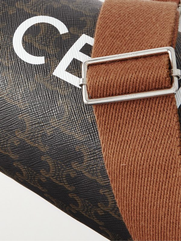 Triomphe Leather-Trimmed Monogrammed Coated-Canvas Messenger Bag - CU Triomphe Leather-Trimmed Monogrammed Coated-Canvas Messenger Bag - CU