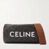 Triomphe Leather-Trimmed Monogrammed Coated-Canvas Messenger Bag Triomphe Leather-Trimmed Monogrammed Coated-Canvas Messenger Bag