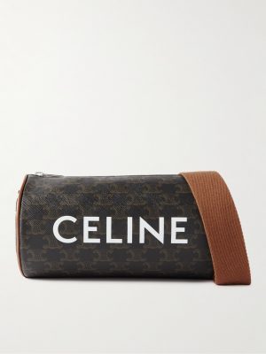 Triomphe Leather-Trimmed Monogrammed Coated-Canvas Messenger Bag Triomphe Leather-Trimmed Monogrammed Coated-Canvas Messenger Bag