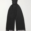 Logo-Embroidered Fringed Cashmere Scarf Logo-Embroidered Fringed Cashmere Scarf