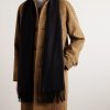 Logo-Embroidered Fringed Cashmere Scarf - OU Logo-Embroidered Fringed Cashmere Scarf - OU