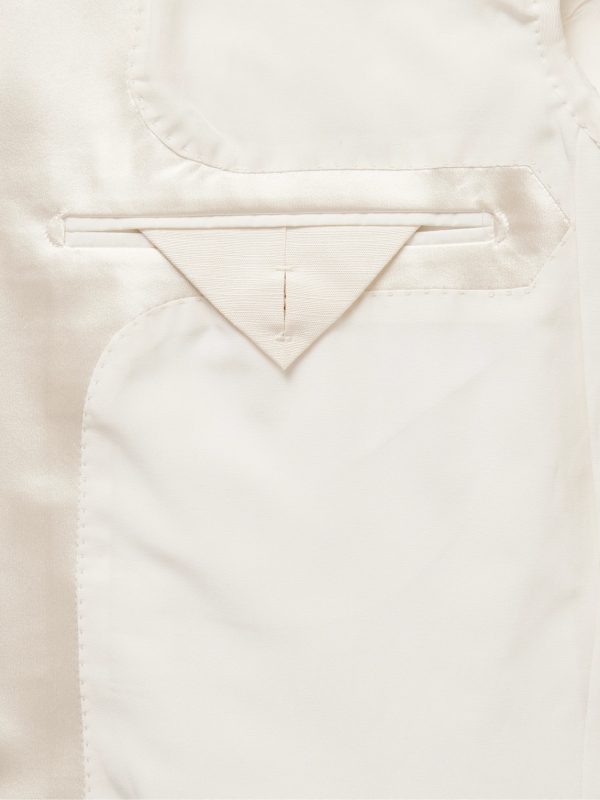 Shawl-Collar Satin-Trimmed Silk Tuxedo Jacket - E2 Shawl-Collar Satin-Trimmed Silk Tuxedo Jacket - E2