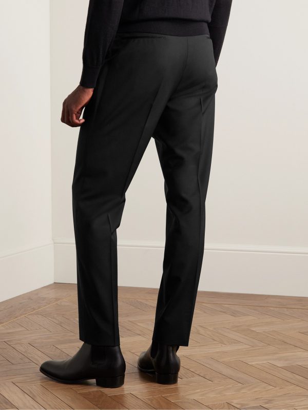 Straight-Leg Satin-Trimmed Wool and Mohair-Blend Tuxedo Trousers - BK