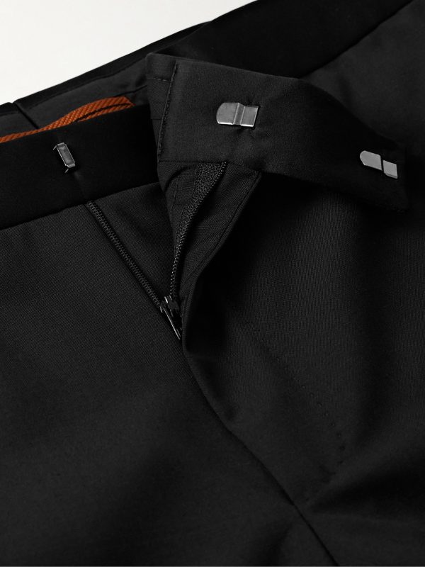 Straight-Leg Satin-Trimmed Wool and Mohair-Blend Tuxedo Trousers - E1