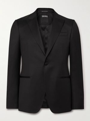 Slim-Fit Satin-Trimmed Wool and Mohair-Blend Tuxedo Jacket Slim-Fit Satin-Trimmed Wool and Mohair-Blend Tuxedo Jacket