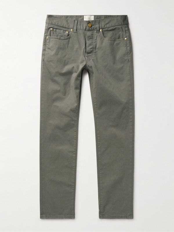 Straight-Leg Stretch-Cotton Twill Trousers Straight-Leg Stretch-Cotton Twill Trousers