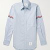 Button-Down Collar Grosgrain-Trimmed Cotton Oxford Shirt