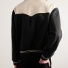 Jack Teddy Leather-Trimmed Wool-Blend Varsity Jacket - BK