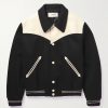 Jack Teddy Leather-Trimmed Wool-Blend Varsity Jacket
