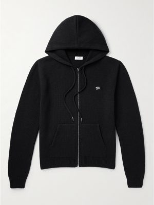 Logo-Embroidered Knitted Wool and Cashmere-Blend Hoodie Logo-Embroidered Knitted Wool and Cashmere-Blend Hoodie