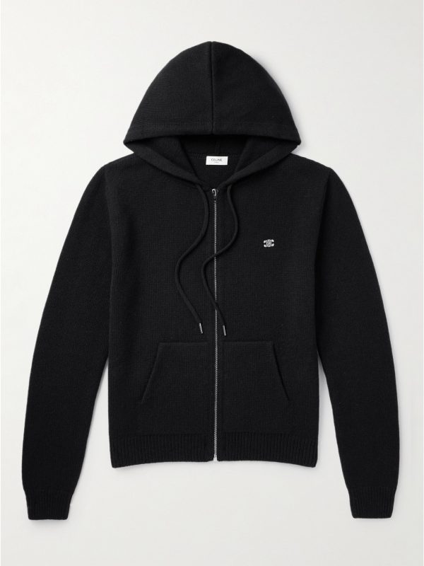 Logo-Embroidered Knitted Wool and Cashmere-Blend Hoodie Logo-Embroidered Knitted Wool and Cashmere-Blend Hoodie