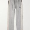 + Palm Angels Straight-Leg Logo-Appliquéd Striped Velour Track Pants