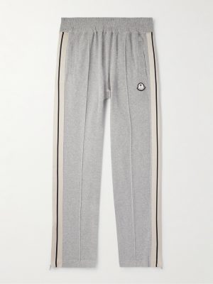+ Palm Angels Straight-Leg Logo-Appliquéd Striped Velour Track Pants + Palm Angels Straight-Leg Logo-Appliquéd Striped Velour Track Pants