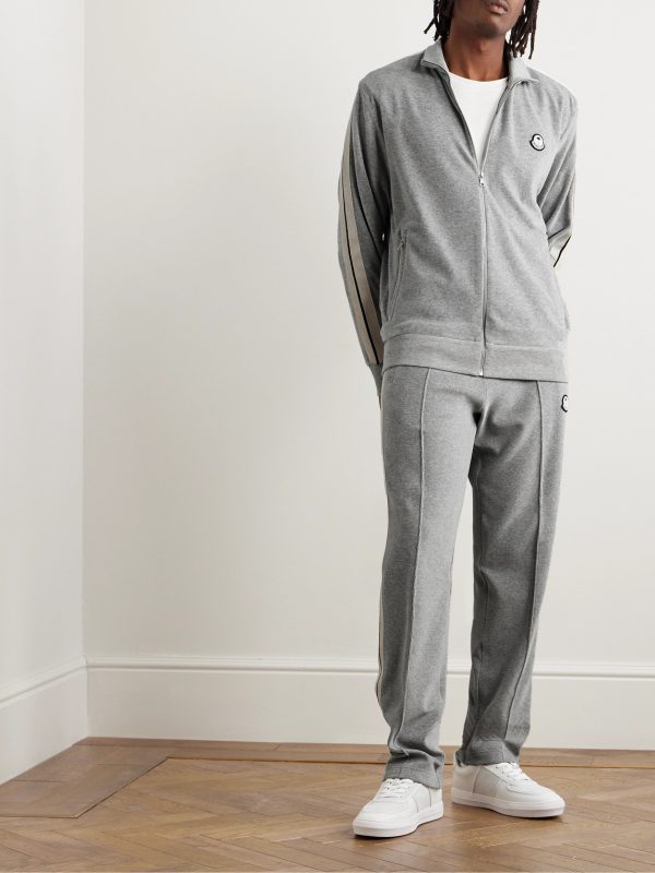 + Palm Angels Straight-Leg Logo-Appliquéd Striped Velour Track Pants - OU
