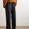 Straight-Leg Pinstriped Cotton Trousers - BK Straight-Leg Pinstriped Cotton Trousers - BK