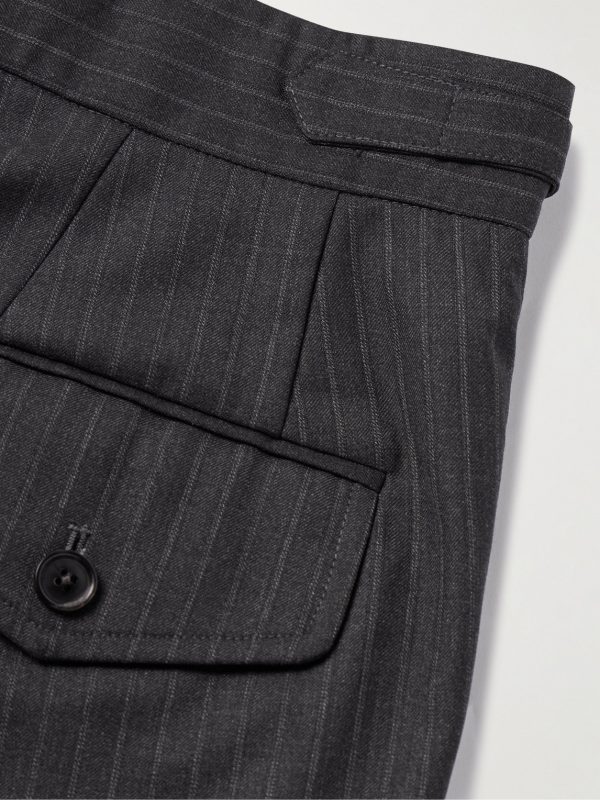 Straight-Leg Pinstriped Cotton Trousers - CU Straight-Leg Pinstriped Cotton Trousers - CU
