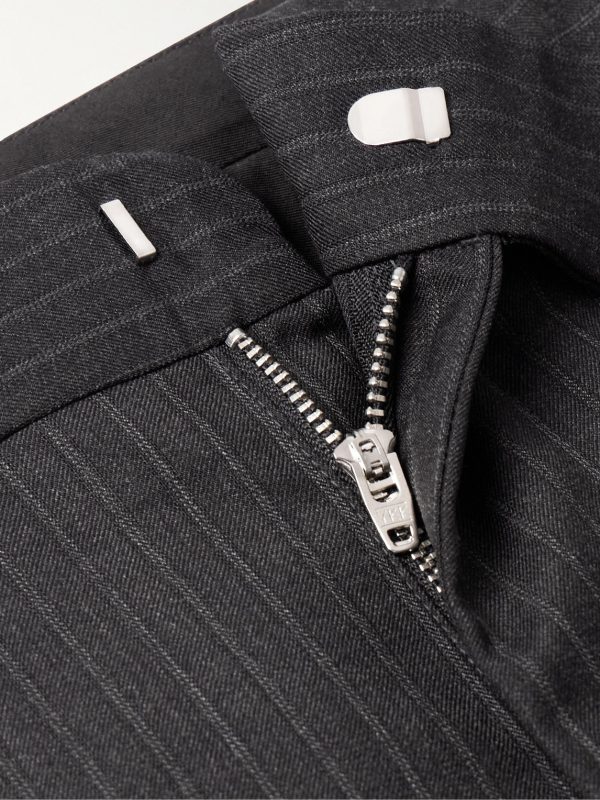 Straight-Leg Pinstriped Cotton Trousers - E1 Straight-Leg Pinstriped Cotton Trousers - E1