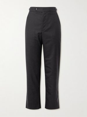 Straight-Leg Pinstriped Cotton Trousers Straight-Leg Pinstriped Cotton Trousers