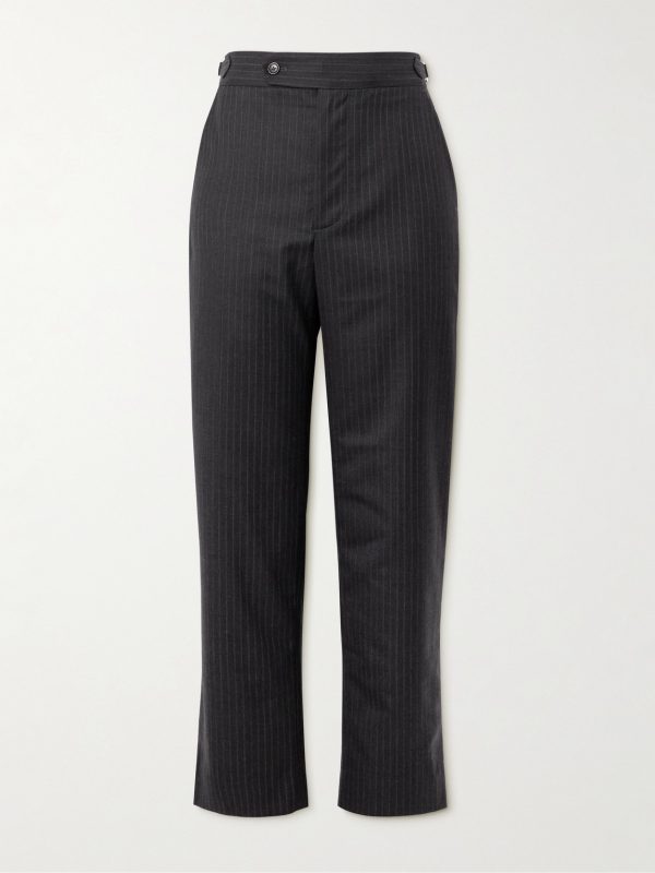 Straight-Leg Pinstriped Cotton Trousers Straight-Leg Pinstriped Cotton Trousers