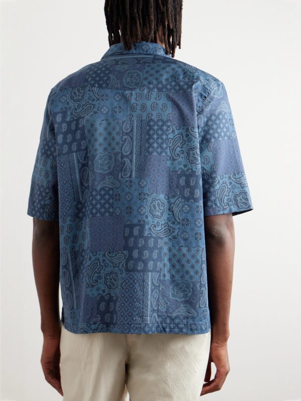 Eren Camp-Collar Bandana-Print Cotton-Poplin Shirt - BK Eren Camp-Collar Bandana-Print Cotton-Poplin Shirt - BK