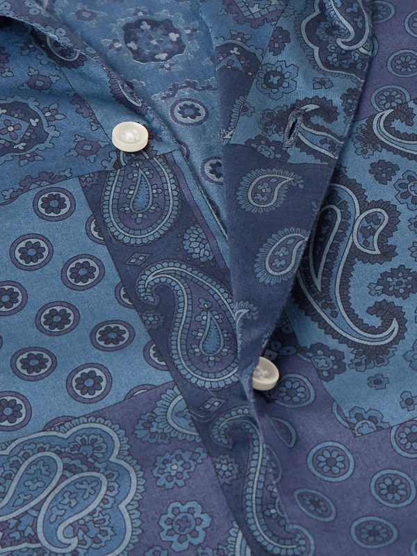 Eren Camp-Collar Bandana-Print Cotton-Poplin Shirt - CU Eren Camp-Collar Bandana-Print Cotton-Poplin Shirt - CU