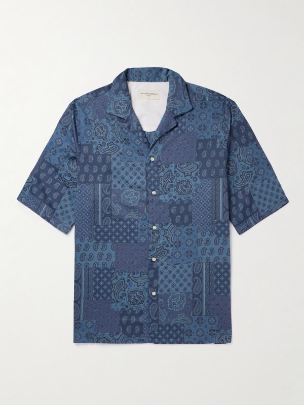 Eren Camp-Collar Bandana-Print Cotton-Poplin Shirt Eren Camp-Collar Bandana-Print Cotton-Poplin Shirt