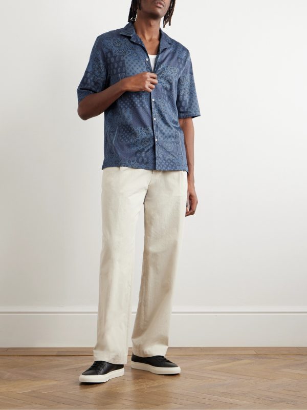 Eren Camp-Collar Bandana-Print Cotton-Poplin Shirt - OU Eren Camp-Collar Bandana-Print Cotton-Poplin Shirt - OU