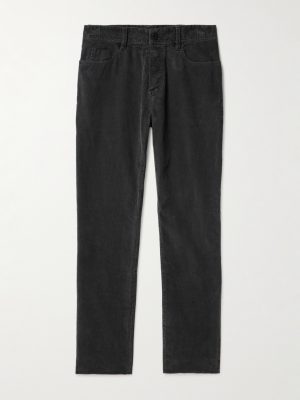 Slim-Fit Straight-Leg Cotton-Blend Corduroy Trousers