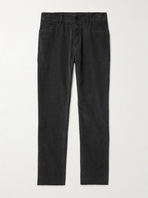 Slim-Fit Straight-Leg Cotton-Blend Corduroy Trousers Slim-Fit Straight-Leg Cotton-Blend Corduroy Trousers