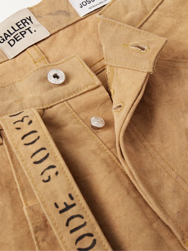 Straight-Leg Embellished Printed Cotton-Canvas Cargo Trousers - E1 Straight-Leg Embellished Printed Cotton-Canvas Cargo Trousers - E1