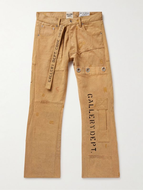 Straight-Leg Embellished Printed Cotton-Canvas Cargo Trousers Straight-Leg Embellished Printed Cotton-Canvas Cargo Trousers
