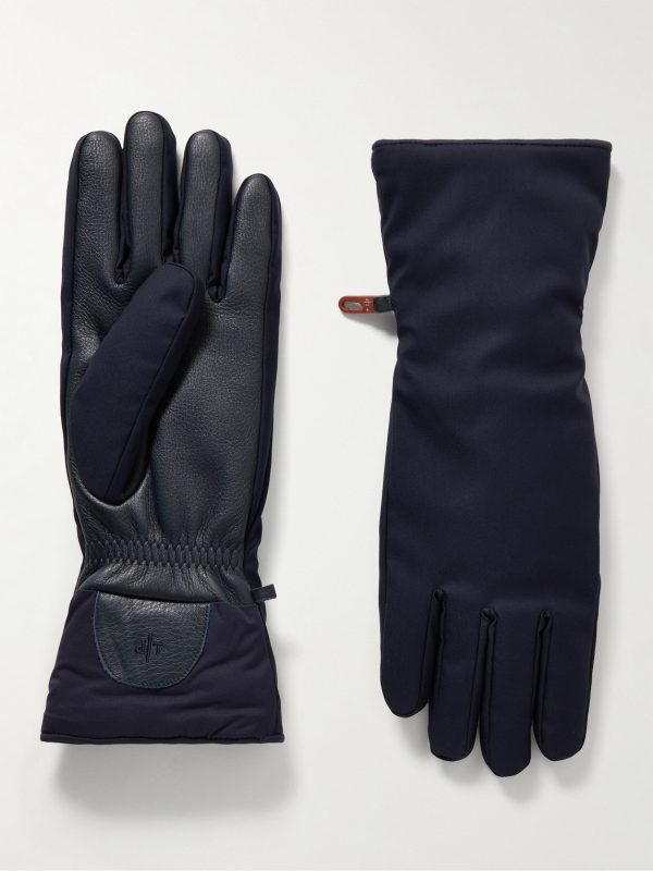 Leather-Trimmed Ski Gloves