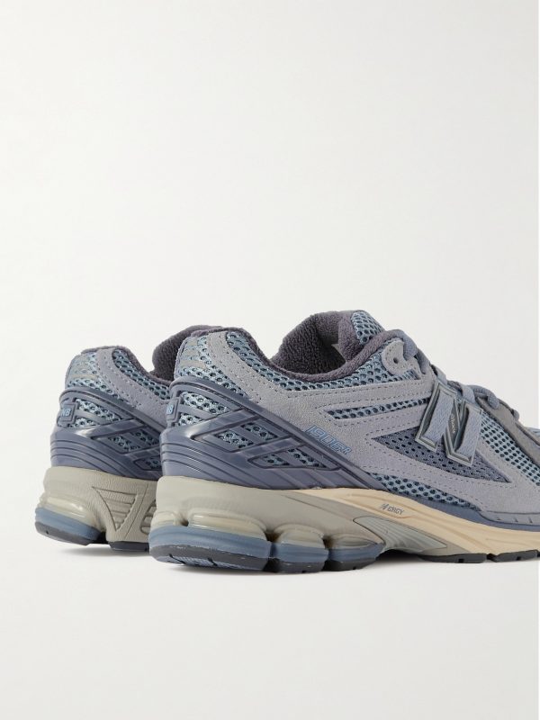 + Auralee 1906R Rubber-Trimmed Mesh, Leather and Suede Sneakers - BK + Auralee 1906R Rubber-Trimmed Mesh, Leather and Suede Sneakers - BK