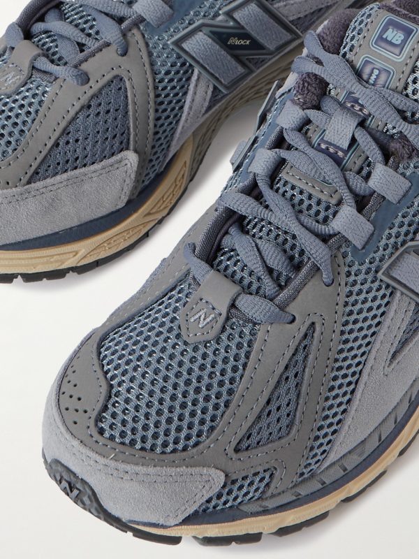 + Auralee 1906R Rubber-Trimmed Mesh, Leather and Suede Sneakers - CU + Auralee 1906R Rubber-Trimmed Mesh, Leather and Suede Sneakers - CU