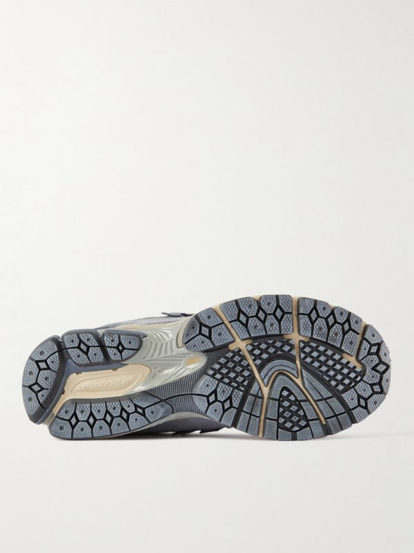 + Auralee 1906R Rubber-Trimmed Mesh, Leather and Suede Sneakers - E1 + Auralee 1906R Rubber-Trimmed Mesh, Leather and Suede Sneakers - E1