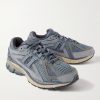 + Auralee 1906R Rubber-Trimmed Mesh, Leather and Suede Sneakers - FR + Auralee 1906R Rubber-Trimmed Mesh, Leather and Suede Sneakers - FR