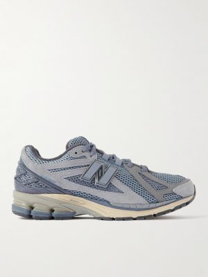 + Auralee 1906R Rubber-Trimmed Mesh, Leather and Suede Sneakers + Auralee 1906R Rubber-Trimmed Mesh, Leather and Suede Sneakers