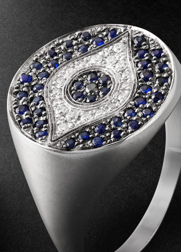 Little Dawn Chevalier 18-Karat White Gold, Sapphire and Diamond Ring - CU Little Dawn Chevalier 18-Karat White Gold, Sapphire and Diamond Ring - CU