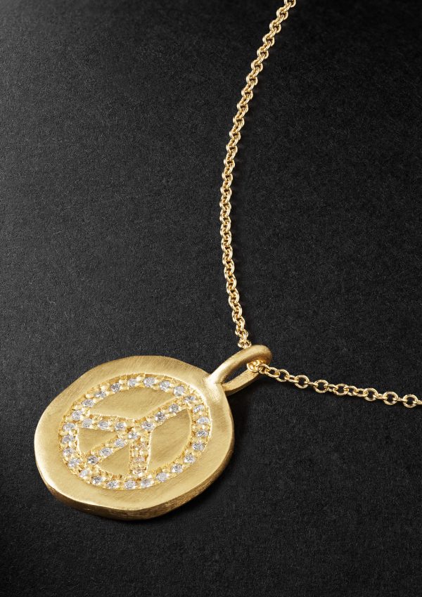 Peaceful Gold Diamond Pendant Necklace - CU Peaceful Gold Diamond Pendant Necklace - CU