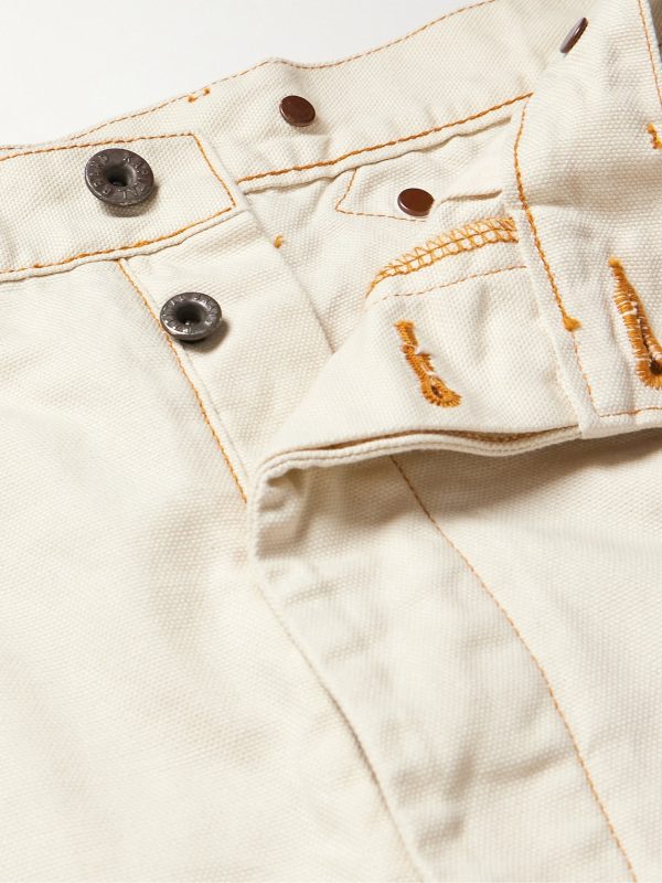Lumber Tapered Embroidered Cotton-Canvas Cargo Trousers - E1 Lumber Tapered Embroidered Cotton-Canvas Cargo Trousers - E1