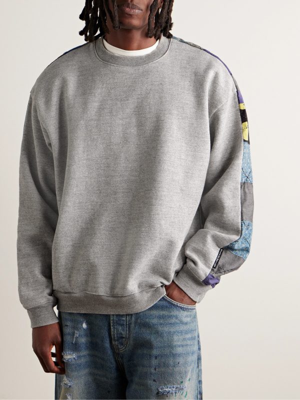 Patchwork Cotton-Blend Jersey Sweatshirt - FR Patchwork Cotton-Blend Jersey Sweatshirt - FR