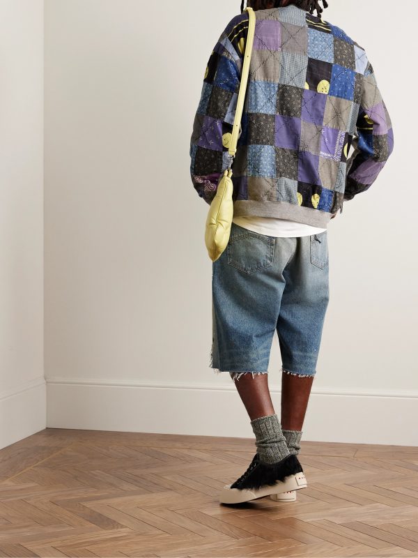 Patchwork Cotton-Blend Jersey Sweatshirt - OU Patchwork Cotton-Blend Jersey Sweatshirt - OU
